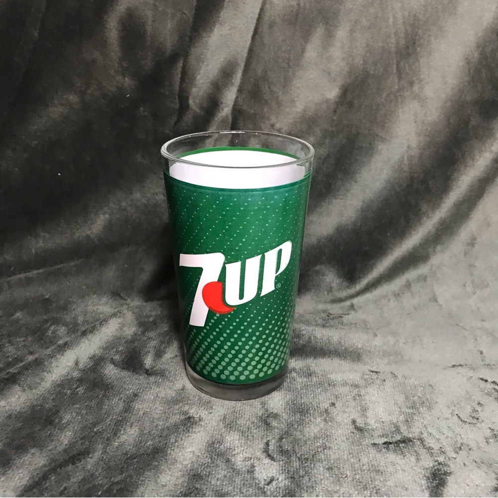 Vintage 7UP Green Glass Cup